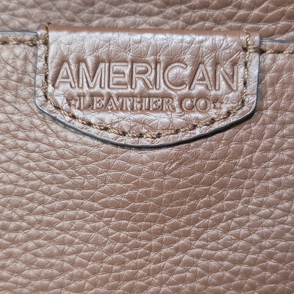 American Leather Co Luca Triple Entry Crossbody Purse Brown - Picture 4 of 16